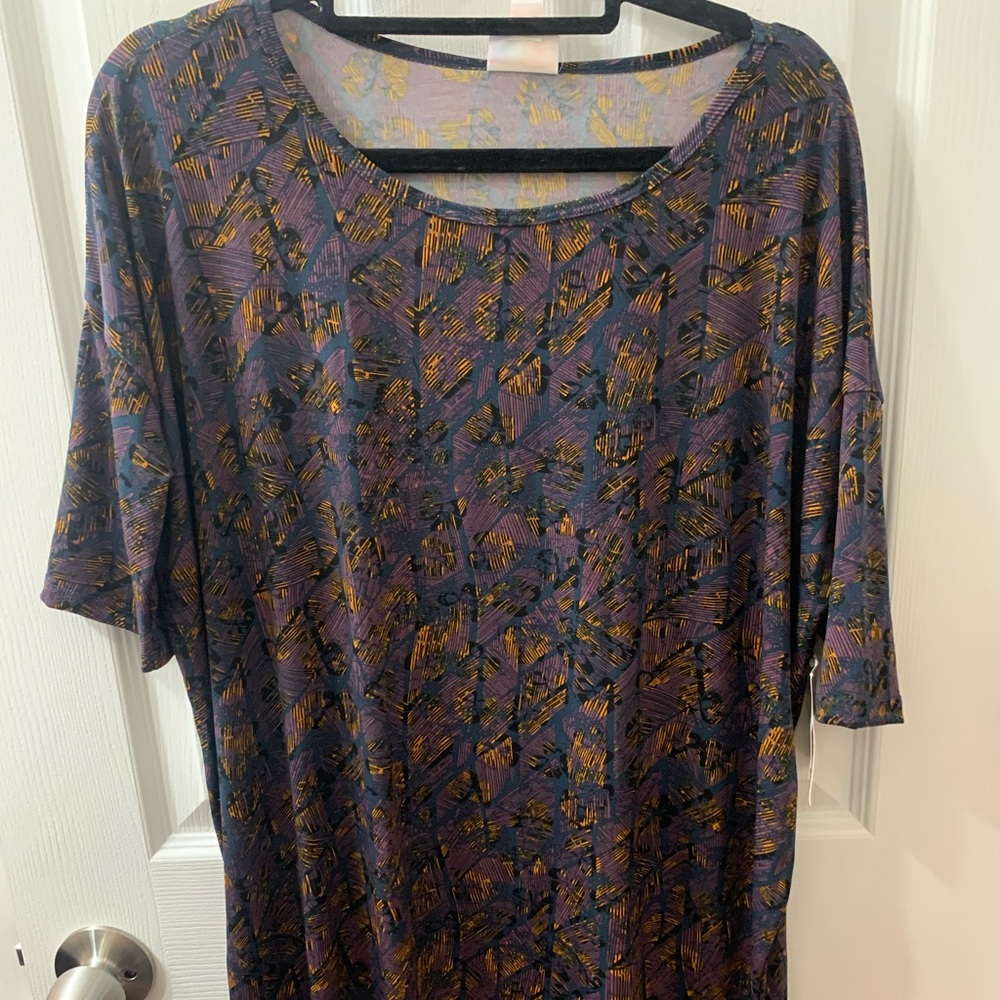 LulaRoe Irma NWT black yellow blue purple XS